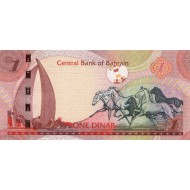 BAHRAIN 1 DINAR BANKNOTE UNC 2006 HORSE P26