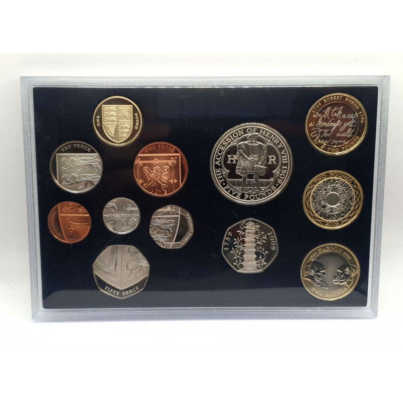 UK GREAT BRITAIN 2009 PROOF BU Coin Set KEW GARDENS 50p WORLD COINS