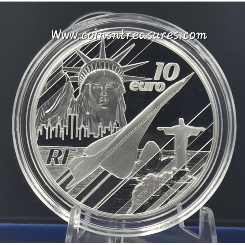 France 2026 50th anniversary of Concorde Proof Silver Coin .999 WORLD COINS