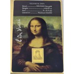 MONA LISA Da Vinci 1/1000 Oz .999 Gold in Coin card 2023 GOLD AND SILVER BULLION