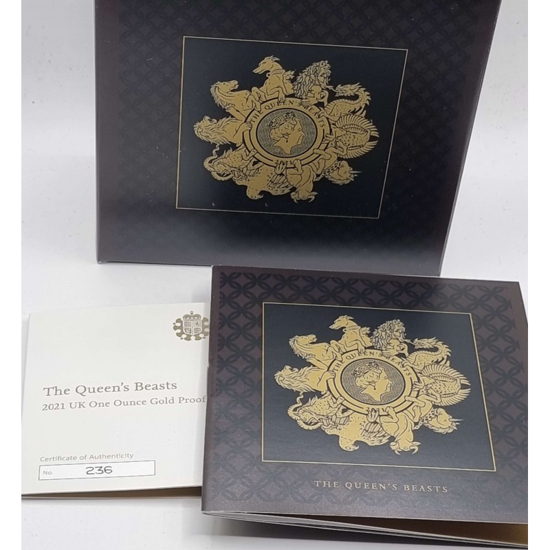 UK ENGLAND 2021 Queen's Beasts Completer 1 Ounce Gold Proof WORLD COINS