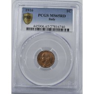 Italy Centesimo coin 1916 R MS65 RD PCGS Top Pop