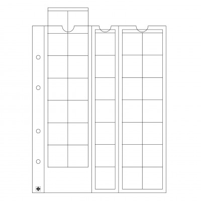 Optima 5 coin sheets, for 35 coins up to 27 mm Ø, clear
