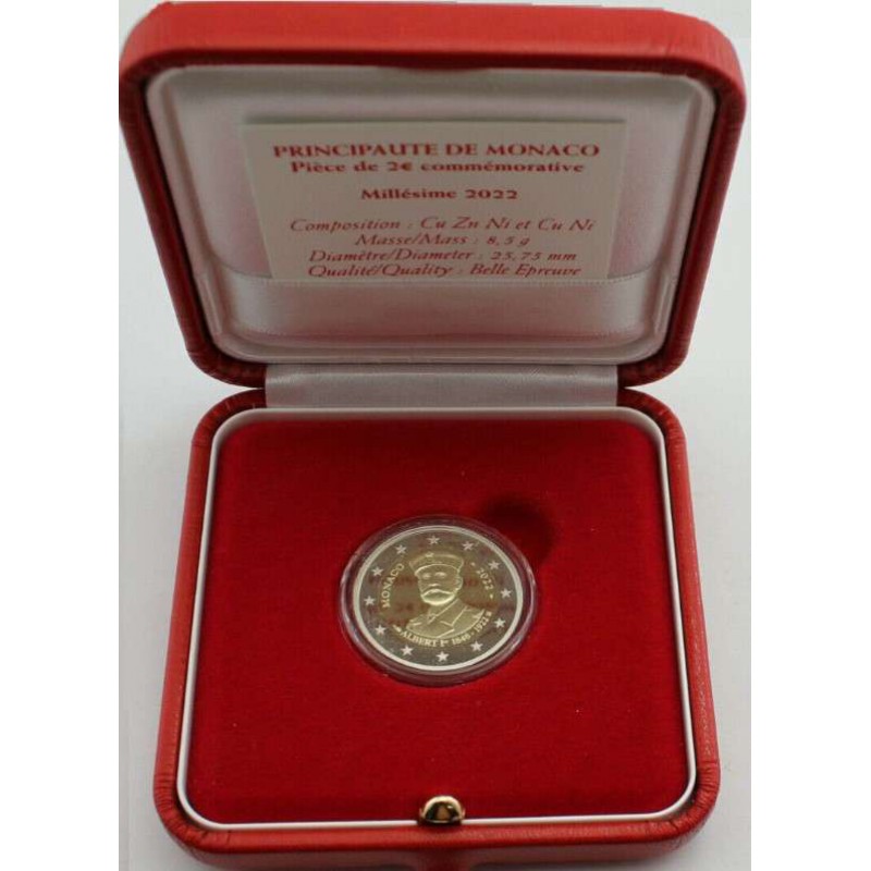 Monaco 2 euro 2022 Prince Albert I Proof BE coin WORLD COINS