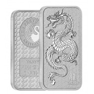 Australia Perth Mint Lunar Dragon Silver Bar 1 oz .9999 Fine