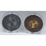 UNIVERCITY OF CYPRUS 2 X LARGE COLLECTABLE MEDAL COINS