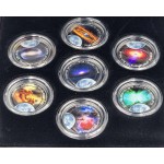 Cook Islands Cosmic phenomena set collection of 7 colored coins WORLD COINS