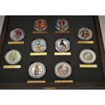COMPLETE SET OF QUEEN’S BEASTS COLORED – COLORIZED 2016-2021 2 OZ SILVER BULLION 10-COIN SET – GEM BU IN DISPLAY CASE – ROYAL MINT GOLD AND SILVER BULLION