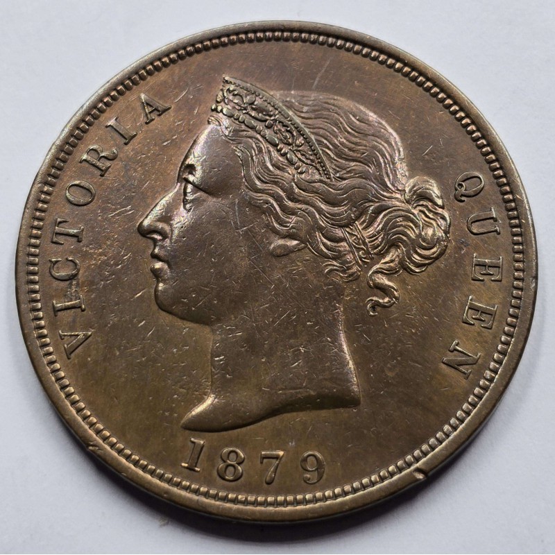 CYPRUS 1 PIASTRE COIN 1879 QUEEN VICTORIA AU+ WORLD COINS