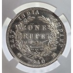 British India Silver 1 rupee 1840 Victoria NGC MS62 WORLD COINS