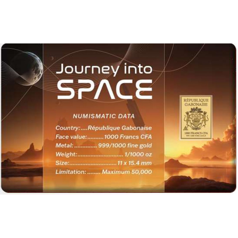Ariane 6 Journey into space 1/1000 Oz Gold Coin card GOLD AND SILVER BULLION