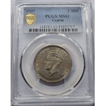 CYPRUS 2 SHILLINGS COIN 1947 UNC KGVI PCGS MS61 WORLD COINS