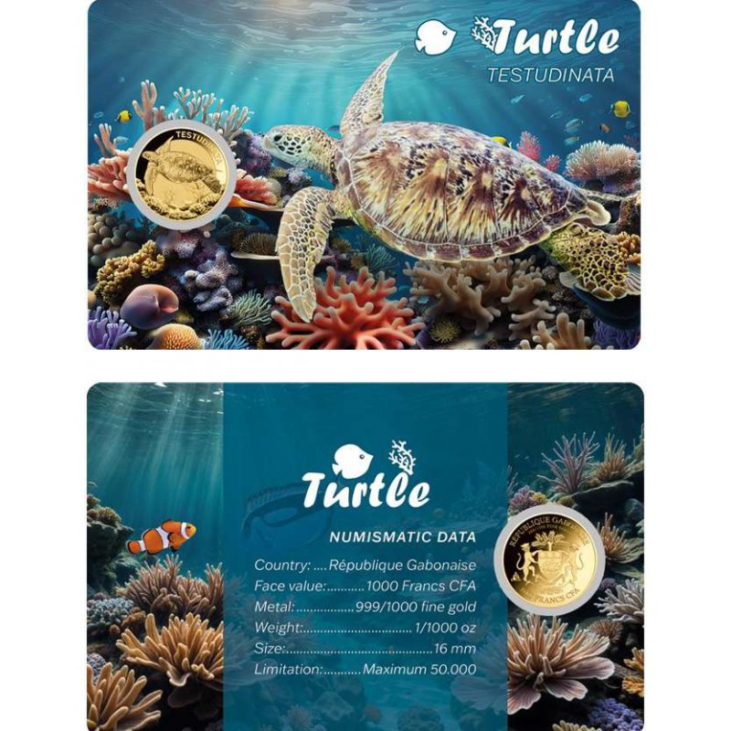 Ocean Fish collection 1/1000 Oz .999 Gold 5 coin cards in Album GOLD AND SILVER BULLION