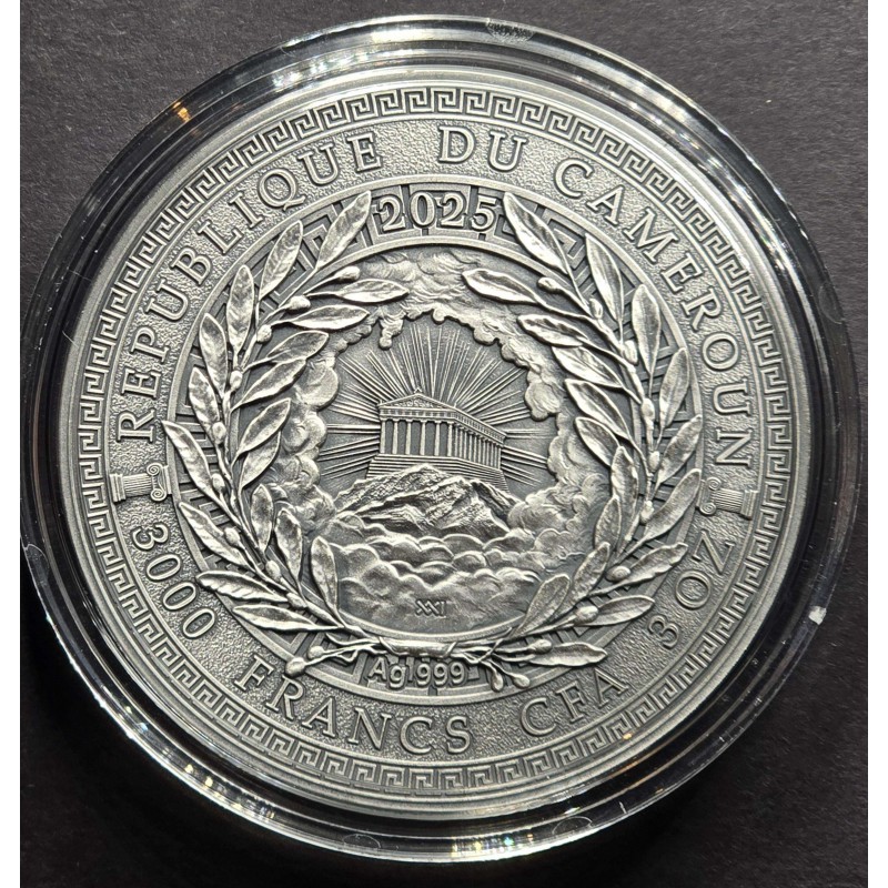 ZEUS Great Greek Mythology 3 Oz Silver Coin Cameroon 2025 GOLD AND SILVER BULLION