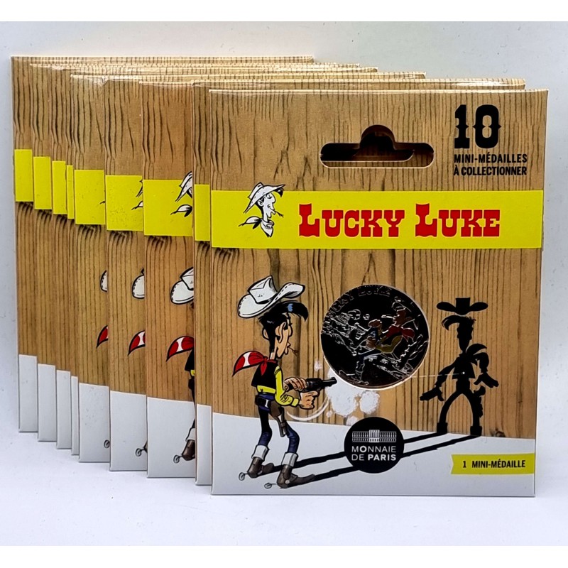 FRANCE LUCKY LUKE EURO COIN MEDAL COMPLETE COLLECTION PACK OF 9 + COLLECTORS ALBUM MONNAI DE PARIS WORLD COINS