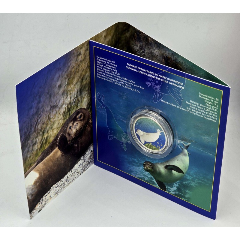GREECE 2024 SILVER COIN MONACHUS SEAL ENDANGERED WORLD COINS