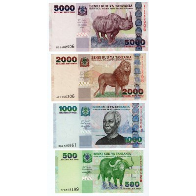 AFRICA TANZANIA SET 2003 - 2006 UNC BANKNOTES