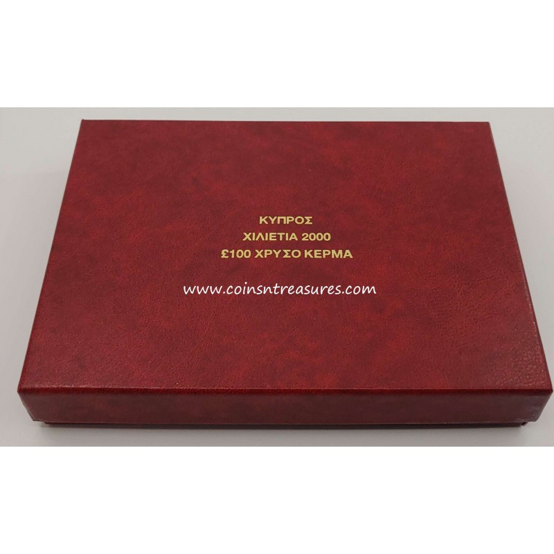 CYPRUS 2000 PROOF 100 POUNDS GOLD TALENT MILLENIUM WORLD COINS