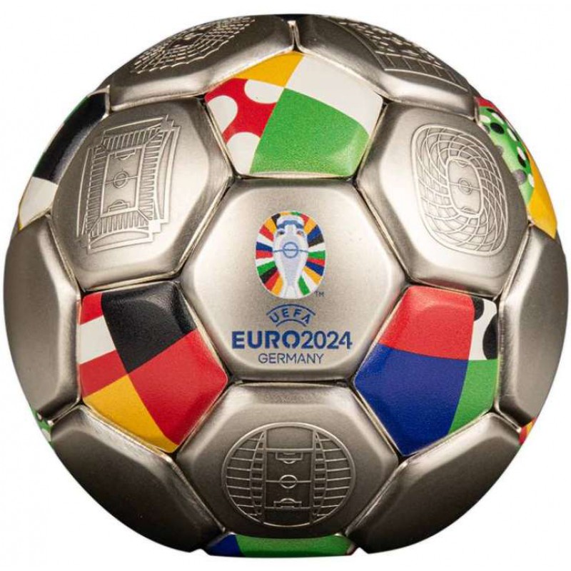 UEFA EURO 2024 3 OZ SILVER SPHERICAL COIN – SOLOMON ISLANDS 
