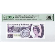 AFRICA SAINT HELENA 1979 50 PENCE QEII P5a PMG 66 EPQ QUEEN ELIZABETH II (2)