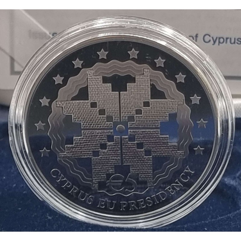 CYPRUS 2012 SILVER PROOF coin 5 EURO Presidency of the EU WORLD COINS