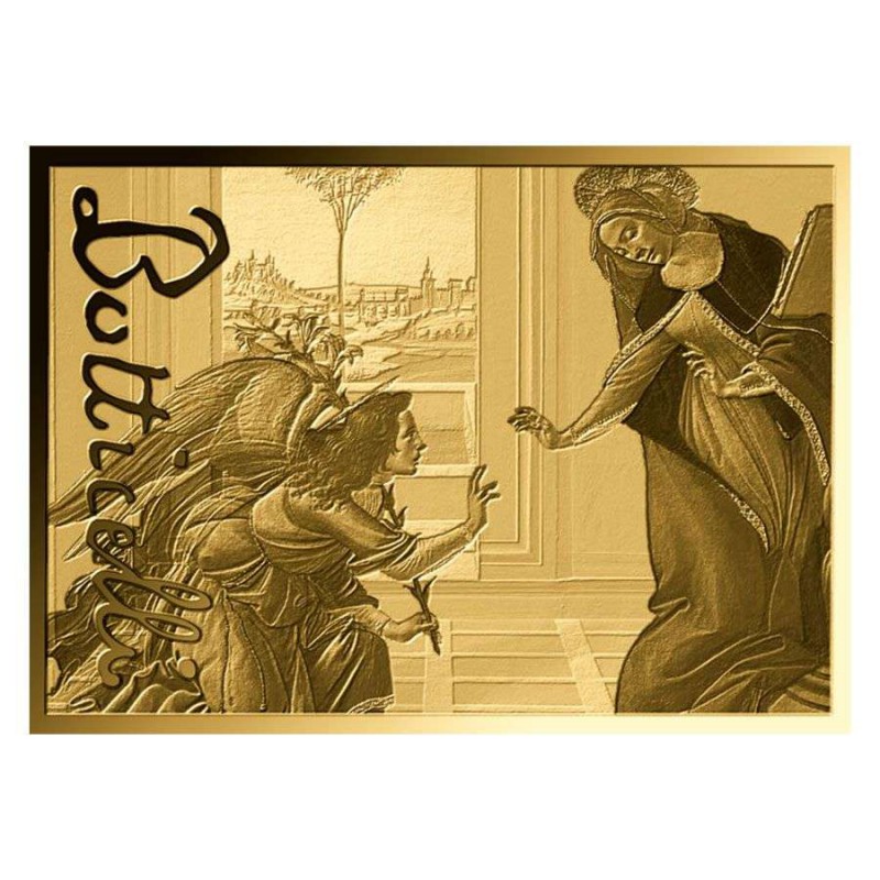 Botticelli Cestello Annunciation 1/1000 Oz Gold Coin 3000 Francs Chad 2024 GOLD AND SILVER BULLION