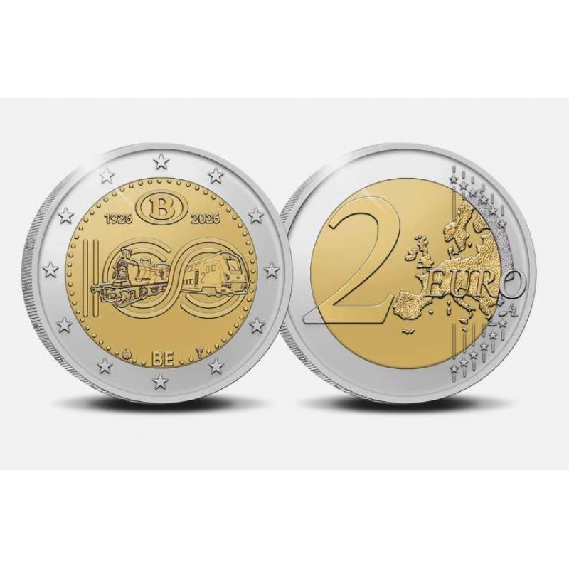 Belgium 2026 National Railway 2 Euro Proof Coin WORLD COINS
