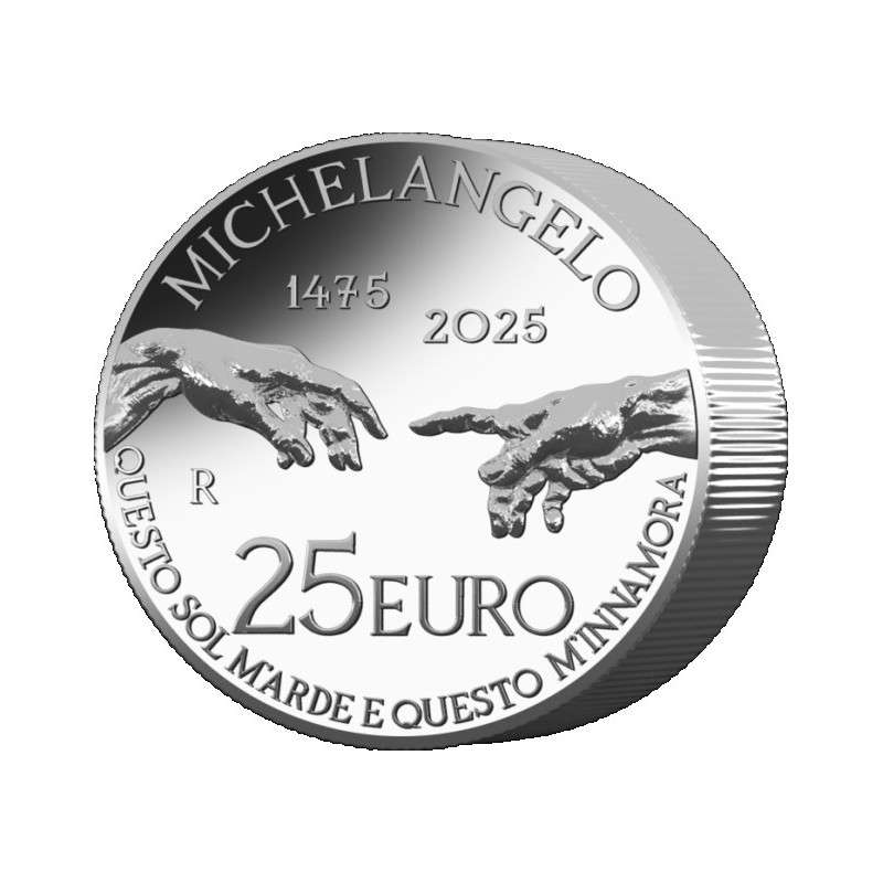 Italy 550th Anniversary Michelangelo silver 1 kg 25 Euro coin 2025 WORLD COINS