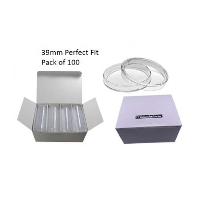 Leuchtturm Perfect Fit Ultra Coin capsules for coins Ø 39mm - Pack of 100