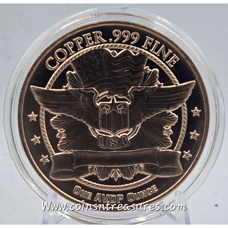 St Gaudens Walking Liberty 1oz 999 Fine Copper Round GOLD AND SILVER BULLION
