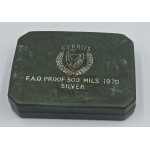 CYPRUS 1970 SILVER PROOF 500 MILS FAO IN BOX RARE WORLD COINS