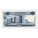 SINGAPORE 1 DOLLAR 1967 UNC FIRST ISSUE BANKNOTE ORCHID FLOWER SERIES WORLD BANKNOTES