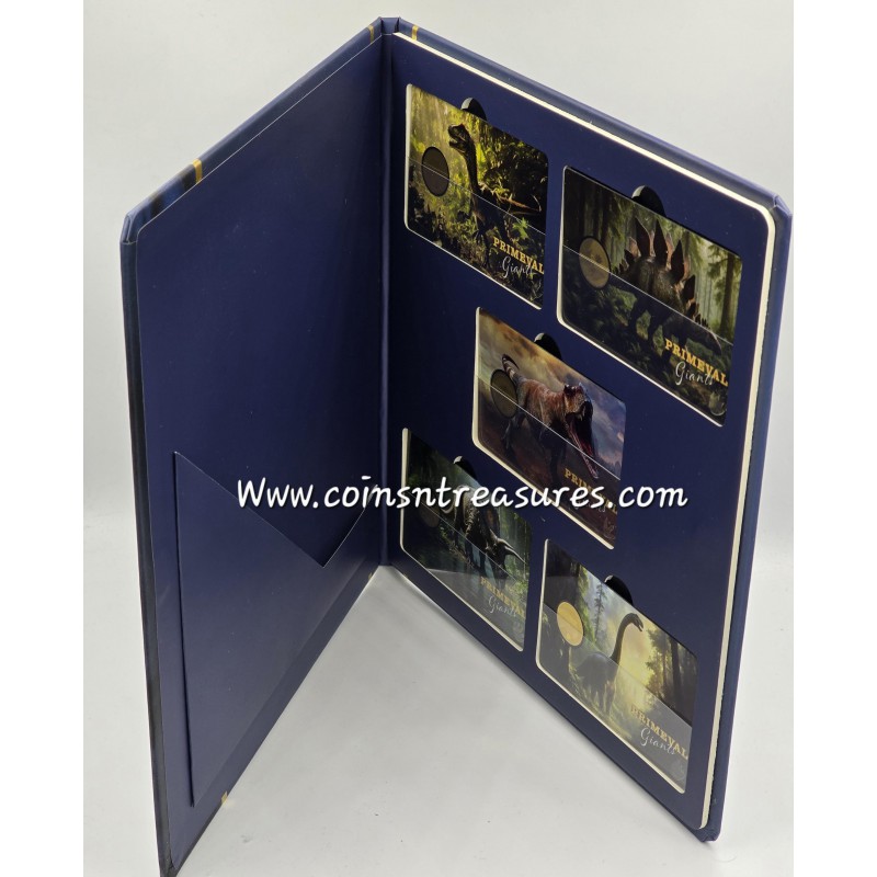 Dinosaur Primeval Giants collection 1/1000 Oz .999 Gold coins Album GOLD AND SILVER BULLION