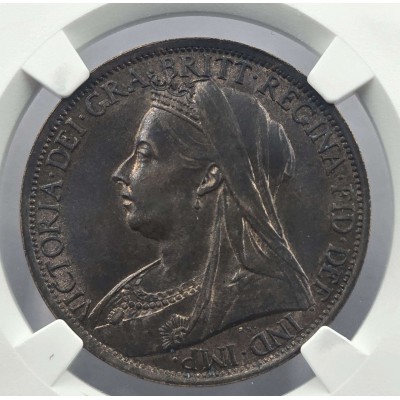 GREAT BRITAIN UK 1896 PENNY COIN NGC MS 62 QUEEN VICTORIA