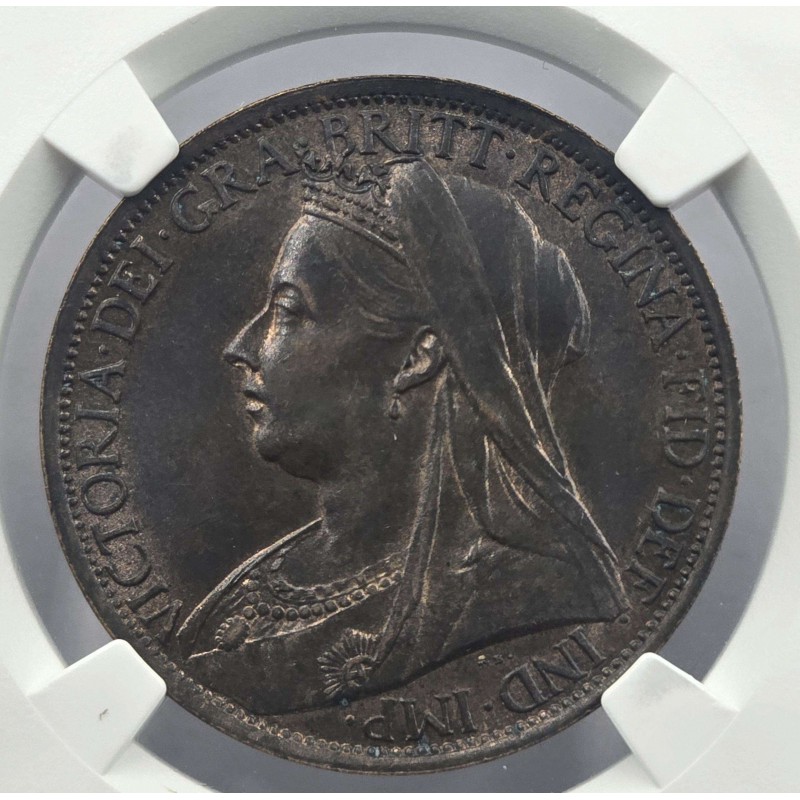 GREAT BRITAIN UK 1896 PENNY COIN NGC MS 62 QUEEN VICTORIA WORLD COINS