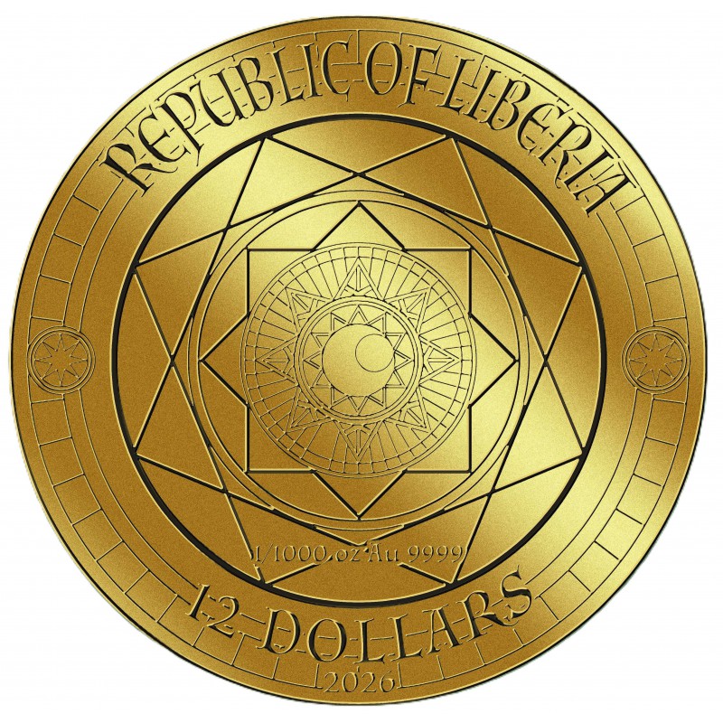 STAR OF DAVID 1/1000 Gold Coin 12$ Liberia 2026 GOLD AND SILVER BULLION