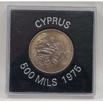 CYPRUS 1975 500 MILS HERCULES BU COIN IN ROYAL MINT CASE WORLD COINS
