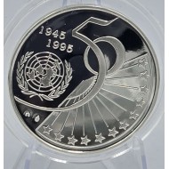 Belgium 1995 50th Anniversary of United Nations Silver Coin
