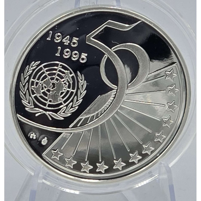 Belgium 1995 50th Anniversary of United Nations Silver Coin WORLD COINS