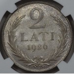 LATVIA SILVER 2 LATI COIN 1926 NGC MS64 WORLD COINS