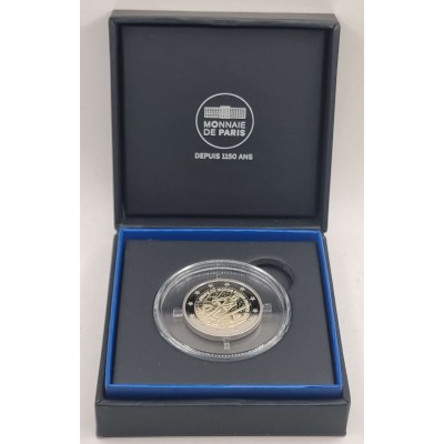 FRANCE 2023 2 Euro coin Rugby World Cup Proof BE in box with coa