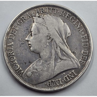 GREAT BRITAIN UK 1893 CROWN SILVER COIN QUEEN VICTORIA LVI