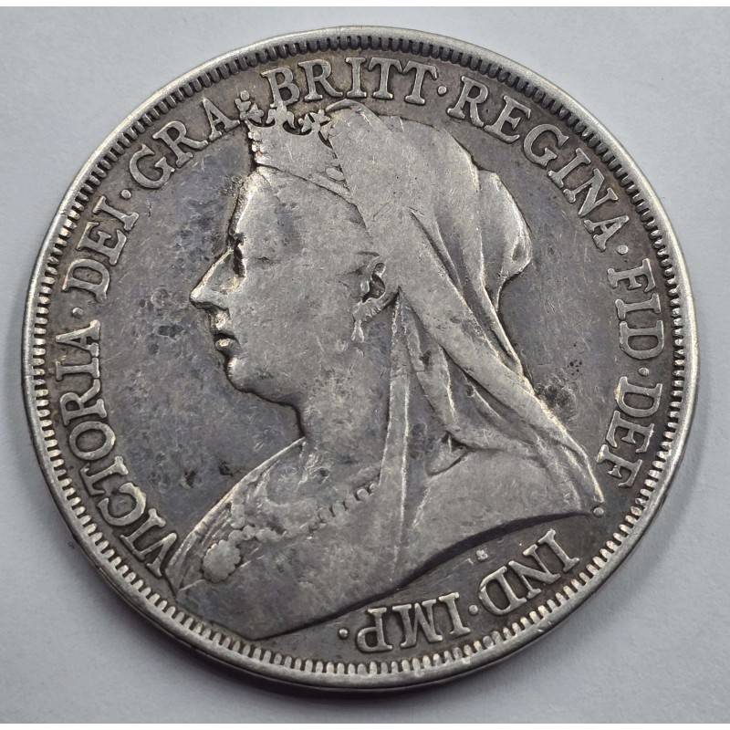 GREAT BRITAIN UK 1893 CROWN SILVER COIN QUEEN VICTORIA LVI WORLD COINS