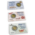 GREECE 2024 150 YEARS PENELOPE DELTA 2 EURO X 3 COIN CARDS WORLD COINS