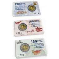 GREECE 2024 150 YEARS PENELOPE DELTA 2 EURO X 3 COIN CARDS