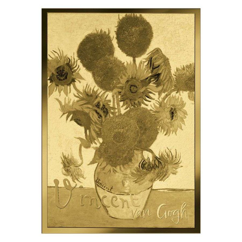 Van Gogh Sunflowers 1/1000 Oz Gold .999 Coin Chad GOLD AND SILVER BULLION
