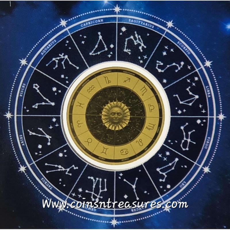 ZODIAC SIGNS PISCES 1/1000 Oz Gold Coin 3000 Francs Chad GOLD AND SILVER BULLION