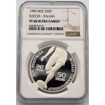 NIUE FOOTBALL WORLD CUP ITALY 1990 SILVER COIN NGC PF68 UCA WORLD COINS