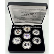 Cook Islands Queen Elizabeth II set collection of 7 colored coins