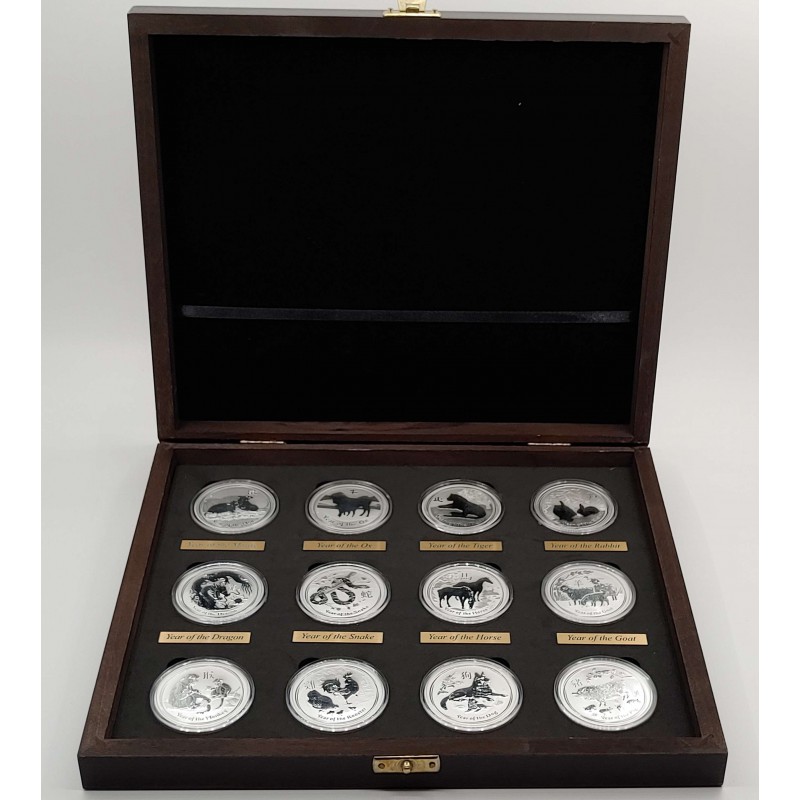 AUSTRALIA 2008 - 2019 LUNAR II SERIES SILVER PROOF COIN SET GOLD AND SILVER BULLION